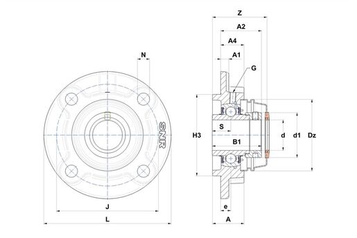 Фланцевый подшипниковый узел SNR EXFC213T04COE