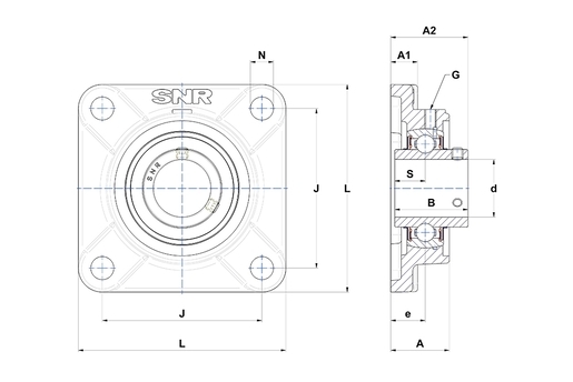 Фланцевый подшипниковый узел SNR SUCF212N