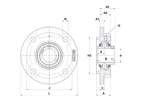 Фланцевый подшипниковый узел SNR UCFC217L3