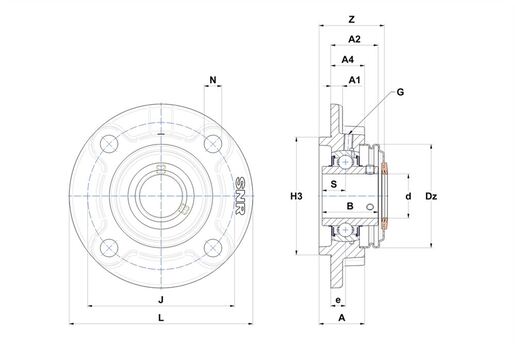 Фланцевый подшипниковый узел SNR UCFC213T20CC