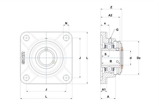Фланцевый подшипниковый узел SNR UCF213CC