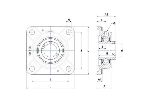 Фланцевый подшипниковый узел SNR UCFE207T20