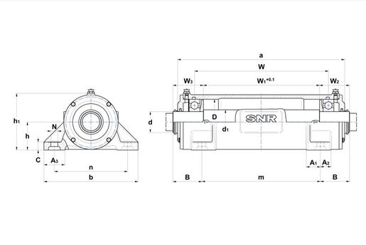Двухопорный подшипниковый корпус SNR ZLG 324 AA