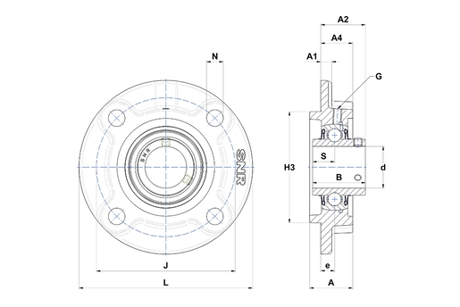 Фланцевый подшипниковый узел SNR UCFC210NL4