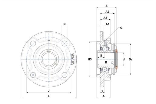 Фланцевый подшипниковый узел SNR UCFC213CC