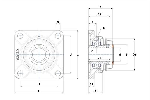 Фланцевый подшипниковый узел SNR EXF213T04CCE