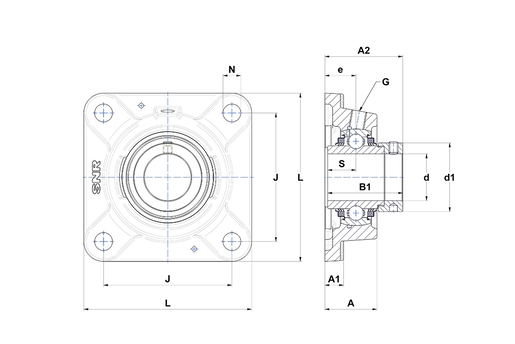 Фланцевый подшипниковый узел SNR EXFE218L3