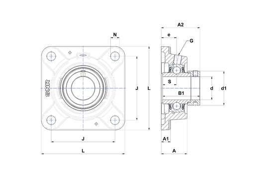 Фланцевый подшипниковый узел SNR EXFE210L4