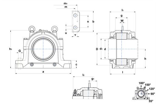 Разъемный подшипниковый корпус SNR SNCD30/31 SNCD3148R + 23148