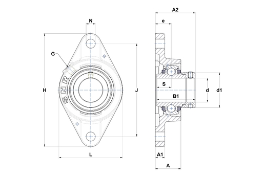 Фланцевый подшипниковый узел SNR EXFLE215-48L3