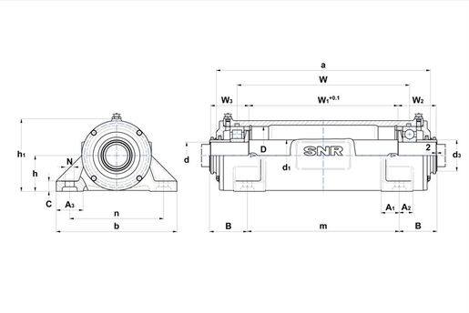 Двухопорный подшипниковый корпус SNR ZLG 318 AB