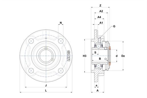 Фланцевый подшипниковый узел SNR UCFC210L4CC