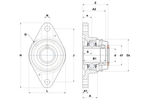 Фланцевый подшипниковый узел SNR EXFLE213T04COE