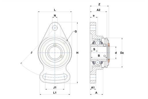 Фланцевый подшипниковый узел SNR UCFA212L3CO