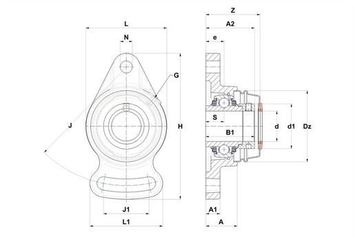 Фланцевый подшипниковый узел SNR EXFA212L3COE