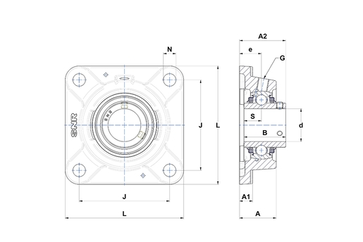 Фланцевый подшипниковый узел SNR UCFE208-24L3