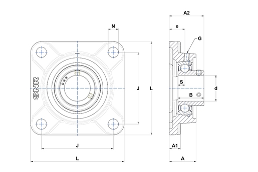 Фланцевый подшипниковый узел SNR USF203N