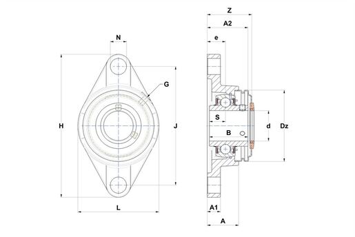 Фланцевый подшипниковый узел SNR SUCFL210CO