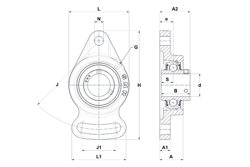 Фланцевый подшипниковый узел SNR UCFA212T20