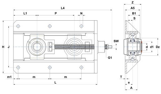 Фланцевый подшипниковый узел SNR EXT210L4COE+WB