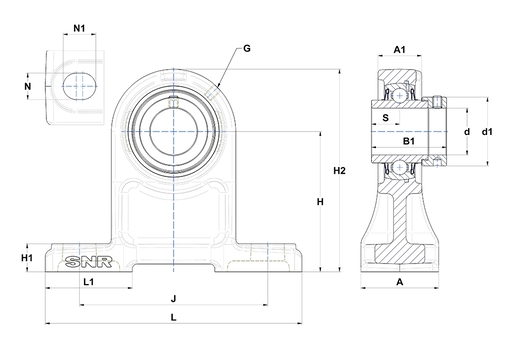 Фланцевый подшипниковый узел SNR EXPH210L4