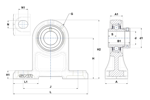 Фланцевый подшипниковый узел SNR EXPH210T04