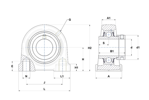 Фланцевый подшипниковый узел SNR EXPA212T20