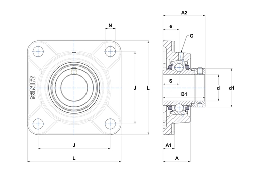 Фланцевый подшипниковый узел SNR EXF320L3