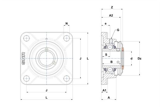 Фланцевый подшипниковый узел SNR UCF213L3CC