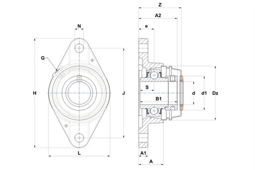 Фланцевый подшипниковый узел SNR EXFLE212T20CCE