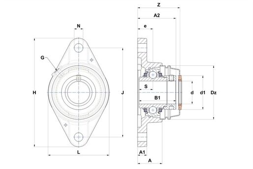 Фланцевый подшипниковый узел SNR EXFLE213L3COE