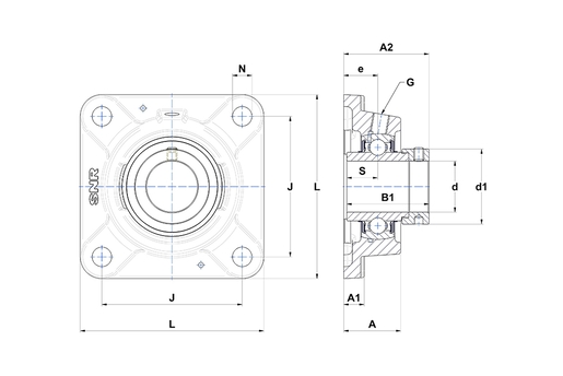 Фланцевый подшипниковый узел SNR EXFE206-19