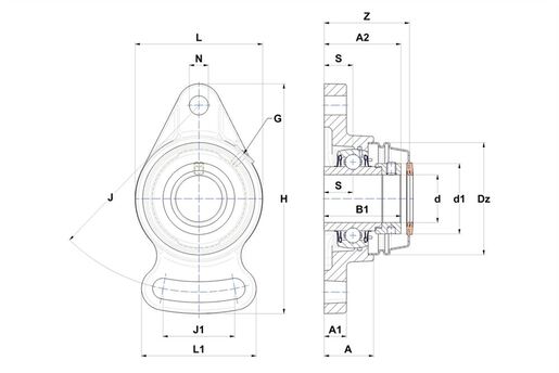 Фланцевый подшипниковый узел SNR EXFA210L4COE