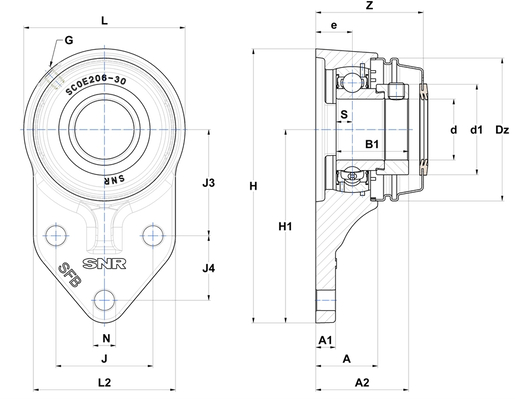 Фланцевый подшипниковый узел SNR SESFB210COE