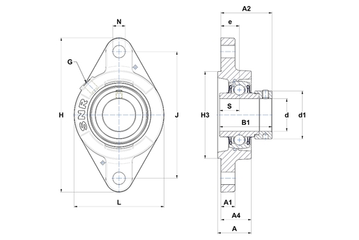 Фланцевый подшипниковый узел SNR EXFLZ210L4