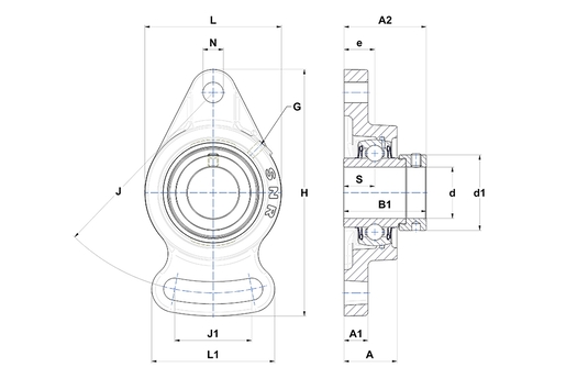 Фланцевый подшипниковый узел SNR EXFA210L4