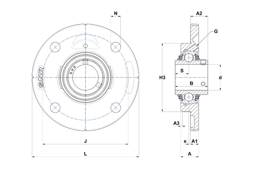 Фланцевый подшипниковый узел SNR UCFCE216L3