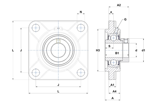 Фланцевый подшипниковый узел SNR EXFS320T20
