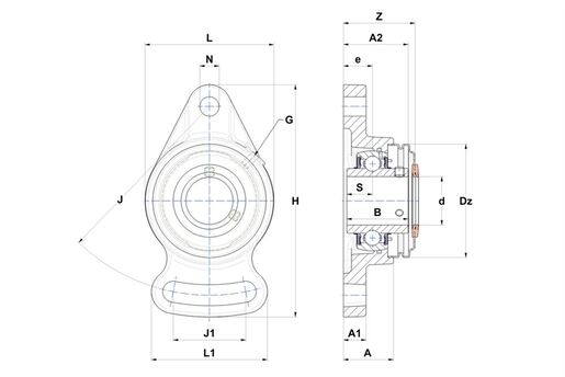 Фланцевый подшипниковый узел SNR UCFA212T04CO