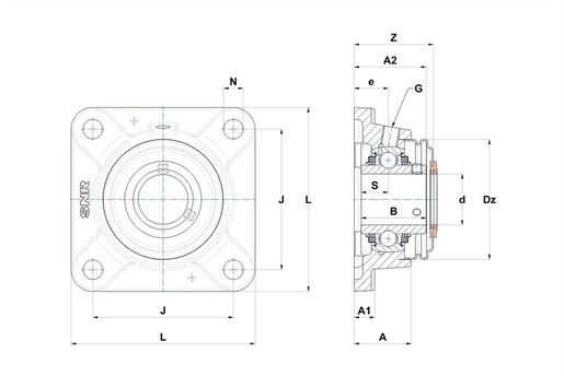 Фланцевый подшипниковый узел SNR UCFE208-24L3CC