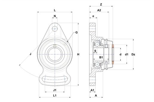 Фланцевый подшипниковый узел SNR ESFA203T20CCE