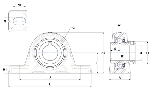 Фланцевый подшипниковый узел SNR EXPLE206-19