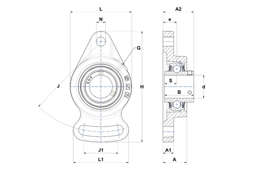 Фланцевый подшипниковый узел SNR UCFA210L4