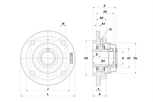 Фланцевый подшипниковый узел SNR EXFC209T20CCE