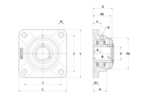 Фланцевый подшипниковый узел SNR UCF213T20CO