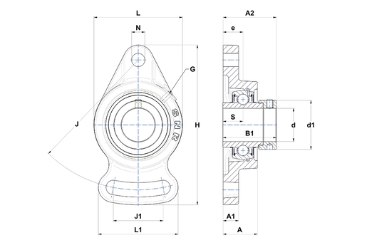 Фланцевый подшипниковый узел SNR EXFA212T20