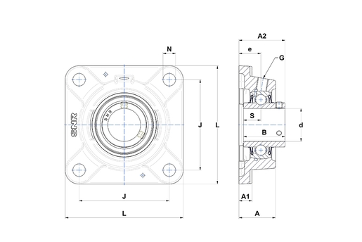 Фланцевый подшипниковый узел SNR UCFE208-24L4