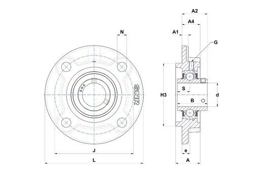 Фланцевый подшипниковый узел SNR UCFC213-40N