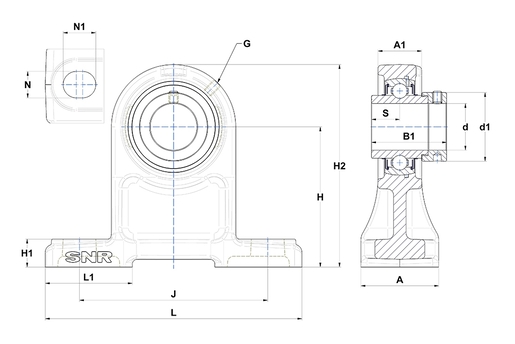 Фланцевый подшипниковый узел SNR EXPH210-31T20