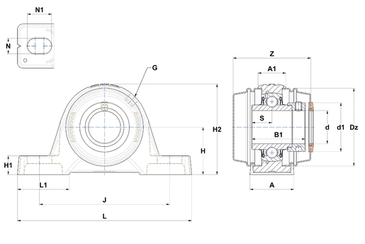 Фланцевый подшипниковый узел SNR EXPE210L4COE
